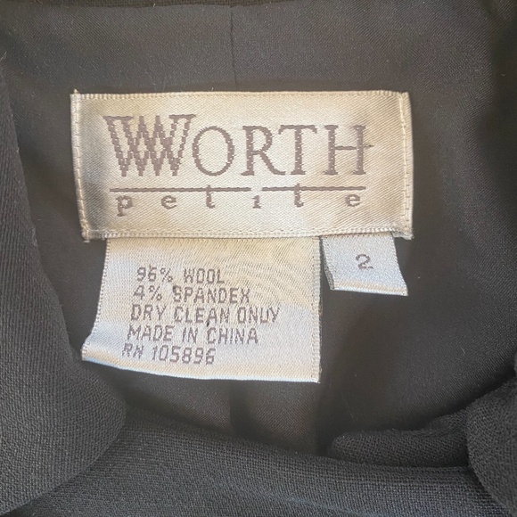 Worth Petites 2 Black Wool Stretch Short Sleeve - Picture 7 of 8